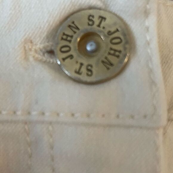 ST. John Sport Cream Denim Pants Jeans, high waist, size 4 - Picture 6 of 6